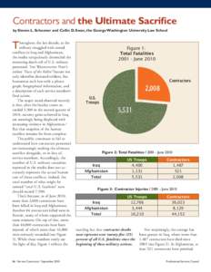 Contractors and the Ultimate Sacriﬁce by Steven L. Schooner and Collin D. Swan, the George Washington University Law School hroughout the last decade, as the military struggled with armed conflicts in Iraq and Afghanis