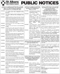 PUBLIC NOTICES NOTICE IN ACCORDANCE WITH SECTION 73 OF THE PLANNING (LISTED BUILDINGS AND CONSERVATION AREAS) ACT 1990 CONCERNING PROPOSED DEVELOPMENT IN A CONSERVATION AREA