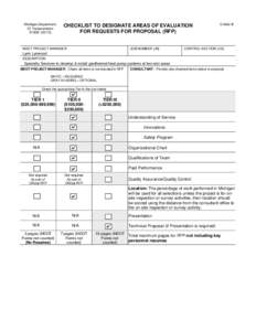 CHECKLIST TO DESIGNATE AREAS OF EVALUATION FOR REQUESTS FOR PROPOSAL (RFP)