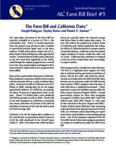 University of California July 2007 Agricultural Issues Center  AIC Farm Bill Brief #5