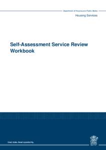 Housing Services  Self-Assessment Service Review Workbook  Self-Assessment Service Review Workbook