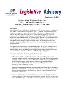 Table of Contents - House Health Reform Bill