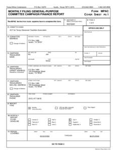 Texas Ethics Commission  P.O.Box[removed]Austin, Texas[removed]