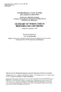 Inorganic compound / Hydride / Bioinorganic chemistry / Compendium of Analytical Nomenclature / Nomenclature of Organic Chemistry / IUPAC nomenclature of organic chemistry / Nomenclature of Inorganic Chemistry / Quantities /  Units and Symbols in Physical Chemistry / Amino acid / Chemistry / Chemical nomenclature / International Union of Pure and Applied Chemistry