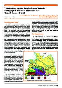 Progress Reports  The Wunstorf Drilling Project: Coring a Global Stratigraphic Reference Section of the Oceanic Anoxic Event 2 doi:10.0/iodp.sd..0.007