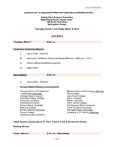 State Educator Preparation and Licensure Board - March 7 and 8, 2013 Meeting Agenda (Rev[removed])