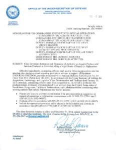 Attachment – Class Deviation 2013-O0007 Implementation of Section 841 of the National Defense Authorization Act for Fiscal Year 2013, Extension and Expansion of Authority to Acquire Products and Services (Including Co