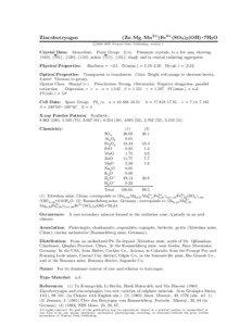 (Zn, Mg, Mn2+)Fe3+ (SO4 )2 (OH) • 7H2 O  Zincobotryogen