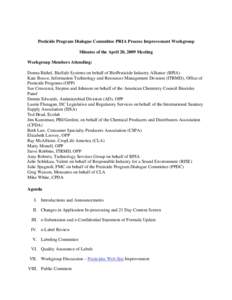 Pesticide Program Dialogue Committee PRIA Process Improvement Workgroup