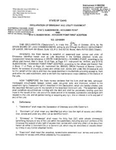 Instrument # [removed]BONNER COUNTY, SANDPOINT, IDAHO[removed]:57:42 AM No. of Pages: 14 Recorded for: FIRST AMERICAN TITLE SA R. ANN DUTSON-SATER Fee: $0.00