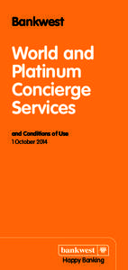 Bankwest  World and Platinum Concierge Services