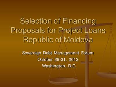 Selection of Financial Proposals for Project Loans