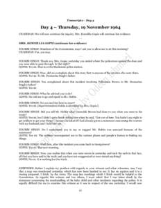 Day 4 – Thursday, 19 November 1964