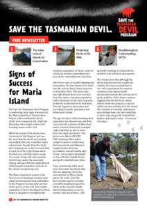 MAY 2013 — ISSNSAVE THE TASMANIAN DEVIL. FREE NEWSLETTER 3