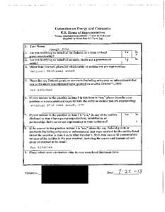 Committee on Energy and Commerce U.S. House of Representatives Witness Disclosure Requirement – “Truth in Testimony” Required by House Rule XI, Clause 2(g)  National Biodiesel Board: Joe Jobe, CEO