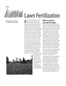 A2303  Lawn Fertilization W.R. Kussow, S.M. Combs, A.J. Sausen, and D.J. Soldat