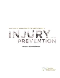 Section VI - Acknowledgements  This report was created by the Healthy Solutions Team and the Carolina Center for Health Informatics at the University of North Carolina at Chapel Hill under contract by the John Rex Endow