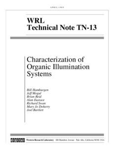 APRIL[removed]WRL Technical Note TN-13  Characterization of