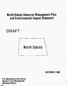 North Dakota Resource Management Plan   and Environmental Impact Statement DRAFT