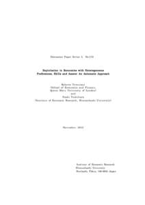 Discussion Paper Series A  No.579 Exploitation in Economies with Heterogeneous Preferences, Skills and Assets: An Axiomatic Approach