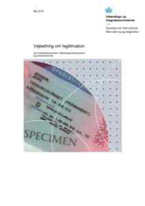 MajVejledning om legitimation ved indfødsretsprøven, medborgerskabsprøven og danskprøverne