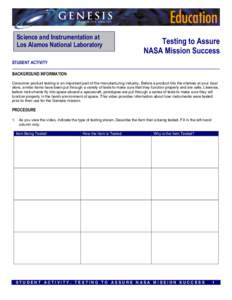Science and Instrumentation at Los Alamos National Laboratory Testing to Assure NASA Mission Success