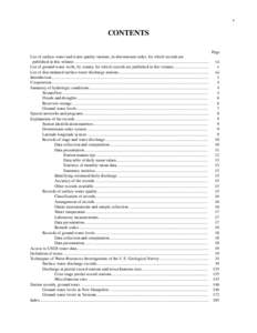 v  CONTENTS Page List of surface-water and water-quality stations, in downstream order, for which records are published in this volume .....................................................................................