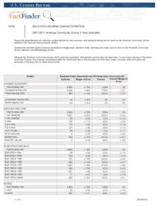 DP04  SELECTED HOUSING CHARACTERISTICS[removed]American Community Survey 5-Year Estimates  Supporting documentation on code lists, subject definitions, data accuracy, and statistical testing can be found on the America