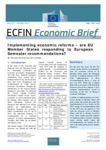 Issue 37 | October[removed]ISSN: [removed]Implementing economic reforms – are EU Member States responding to European