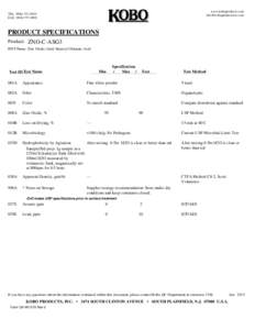 Zinc / Organoleptic / Chemistry / Ultraviolet radiation / Zinc oxide