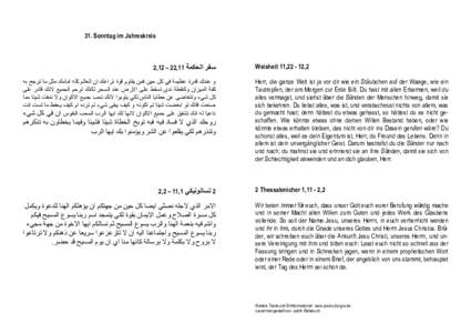 Microsoft Word - Lesejahr C arabisch 31. Sonntag im Jahreskreis