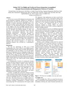 Robust TSV Via­Middle and Via­Reveal Process Integration Accomplished through Characterization and Management of Sources of Variation