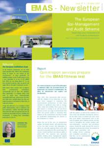 EMAS - Newsletter The European Eco-Management and Audit Scheme Improving your environmental and business performance