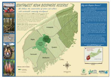 Cape Saint Mary, Digby  SOUTHWEST NOVA BIOSPHERE RESERVE We balance the conservation of nature and culture with sustainable community development