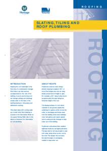 R O O F I N G  SLATING, TILING AND ROOF PLUMBING  ABOUT ROOFS