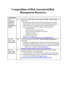 Risk management / Actuarial science / Safety engineering / United States Environmental Protection Agency / Risk assessment / Food Quality Protection Act / Occupational hygiene / Occupational safety and health / Pesticide / Risk / Management / Safety