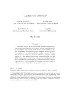 Capital Flow Deflection∗ Paolo E. Giordani LUISS “Guido Carli” University Michele Ruta International Monetary Fund