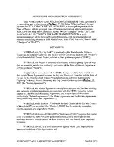 Real property law / Equity / Assignment / Landlord–tenant law / Rights / Honolulu High-Capacity Transit Corridor Project / Honolulu County /  Hawaii / Master contract / Honolulu / Law / Contract law / Civil law