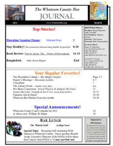 The Whatcom County Bar  JOURNAL www.whatcombar.org  2011