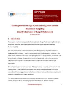 IBP Paper Applied research on open and accountable public finance management and civil society budget advocacy August 2014