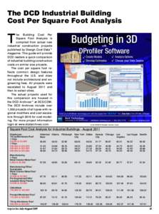 The DCD Industrial Building Cost Per Square Foot Analysis T  he Building Cost Per