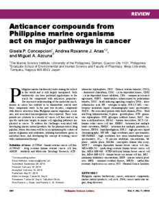 REVIEW  Anticancer compounds from Philippine marine organisms act on major pathways in cancer Gisela P. Concepcion1, Andrea Roxanne J. Anas1,2,