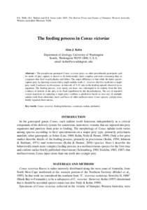 F.E. Wells, D.I. Walker and D.S. Jones (eds[removed]The Marine Flora and Fauna of Dampier, Western Australia. Western Australian Museum, Perth. The feeding process in Conus victoriae Alan J. Kohn Department of Zoology, Un