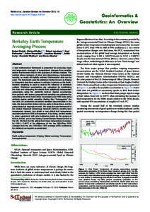 Rohde et al., Geoinfor Geostat: An Overview 2013, 1:2 http://dx.doi.org[removed]gigs[removed]Research Article  Berkeley Earth Temperature