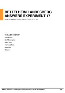 BETTELHEIM LANDESBERG ANSWERS EXPERIMENT 17 PDF-BLAE114-WWRG7 | 43 Page | File Size 1,870 KB | 13 Jul, 2016 TABLE OF CONTENT Introduction