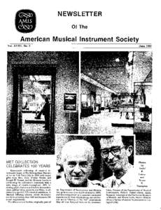 NEWSLETTER Of The American Musical Instrument Society Vol. XVIII, No.2