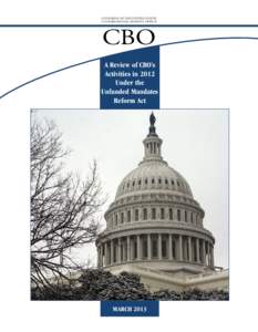 A Review of CBO’s Activities in 2012 Under the Unfunded Mandates Reform Act