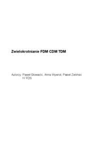 Zwielokrotnianie FDM CDM TDM  Autorzy: Paweł Głowacki, Anna Wywrot, Paweł Zieliński