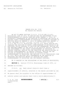 MISSISSIPPI LEGISLATURE  REGULAR SESSION 2013 By: