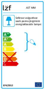 AST MM Sellesse valgustisse saab panna järgmiste energiaklasside lampe:  A++